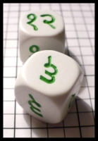 Dice : Dice - 6D - Koplow Hindi Numbers 1-6 and 7-12 White and Green Dice - Troll and Toad Dec 2010